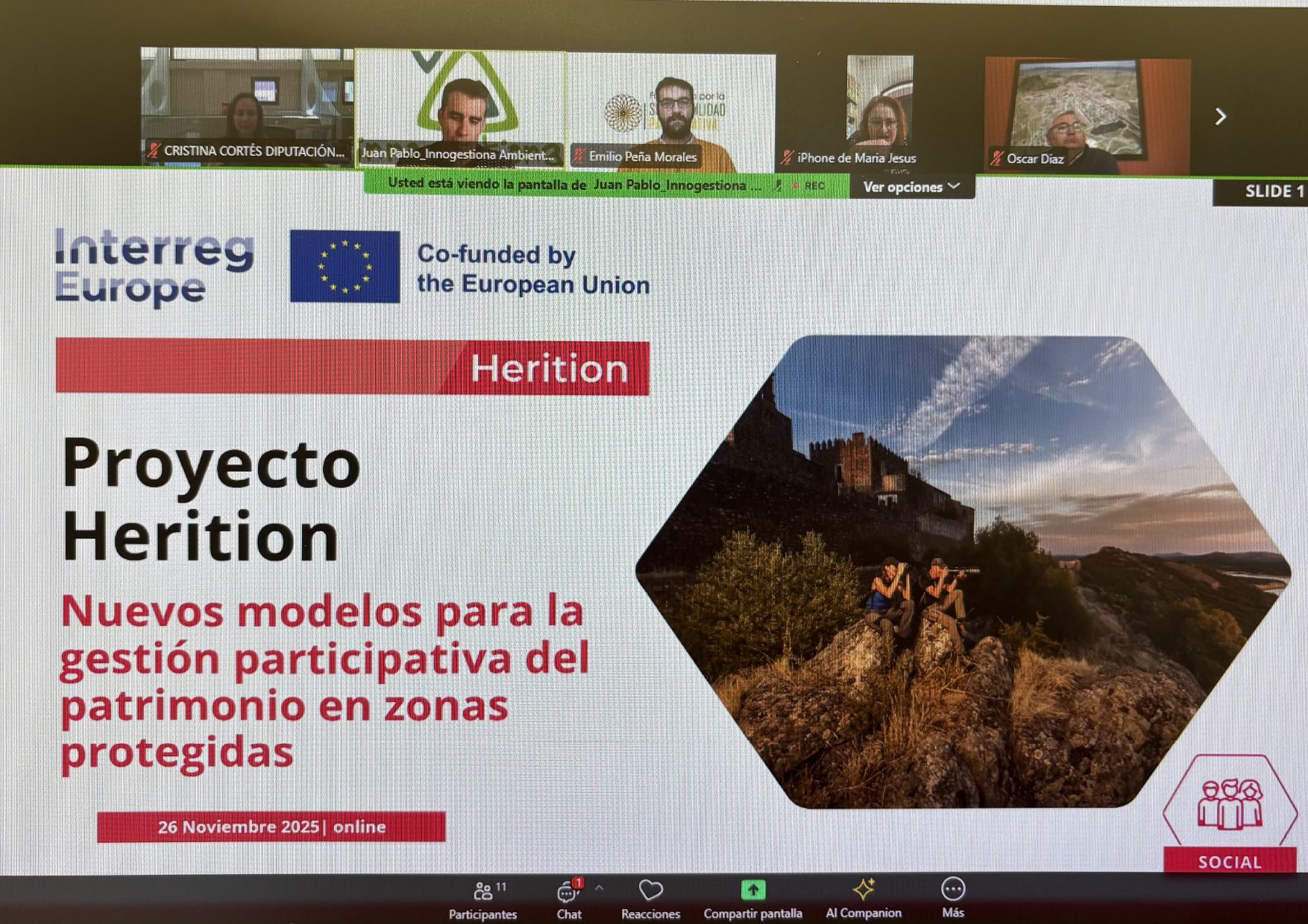 Primera reunión de actores locales en el marco del proyecto Interreg Europe Herition
