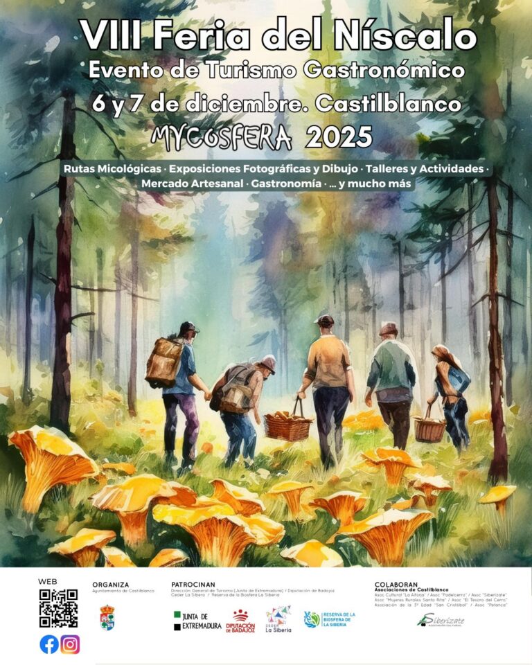 Castilblanco celebra Mycosfera 2025 el 6 y 7 de diciembre: naturaleza, sabor y tradición en la VIII Feria del Níscalo