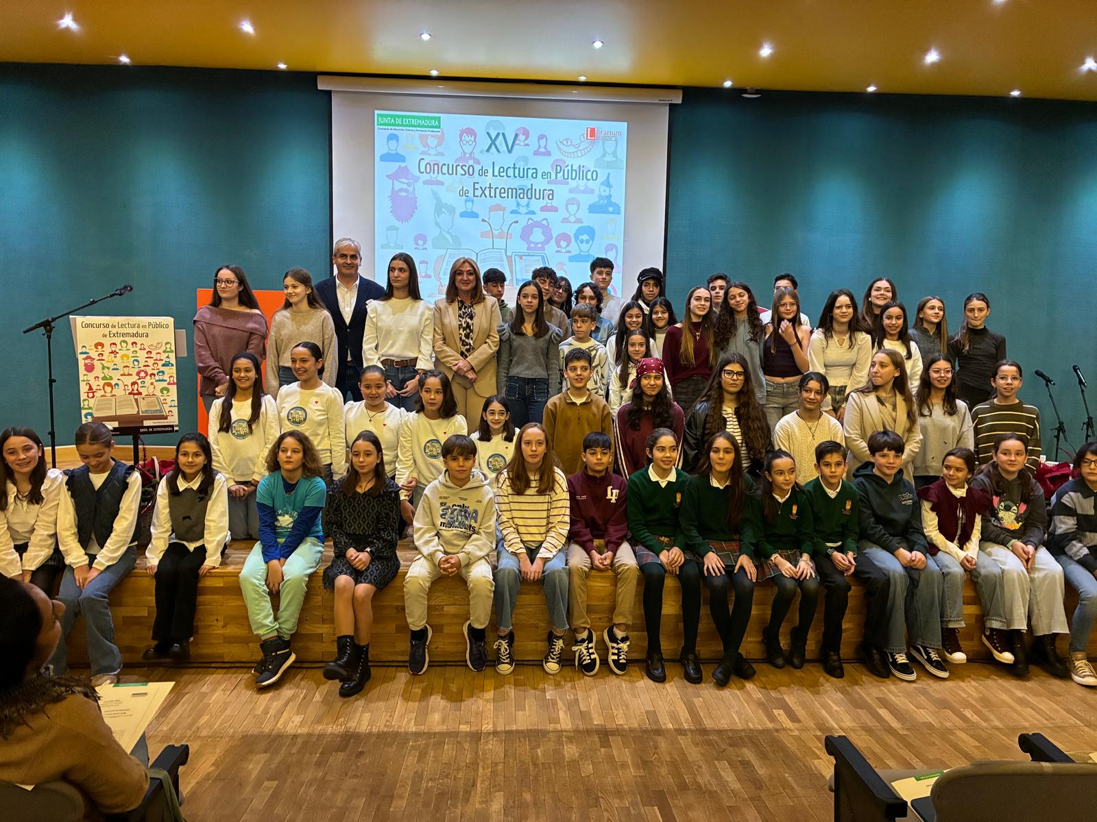 El XV Concurso de Lectura en Público premia la destreza lectora de 20 escolares extremeños