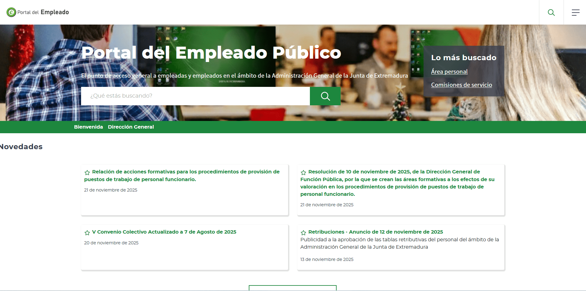 La Junta de Extremadura pone en marcha un nuevo Portal del Empleado Público más moderno e intuitivo