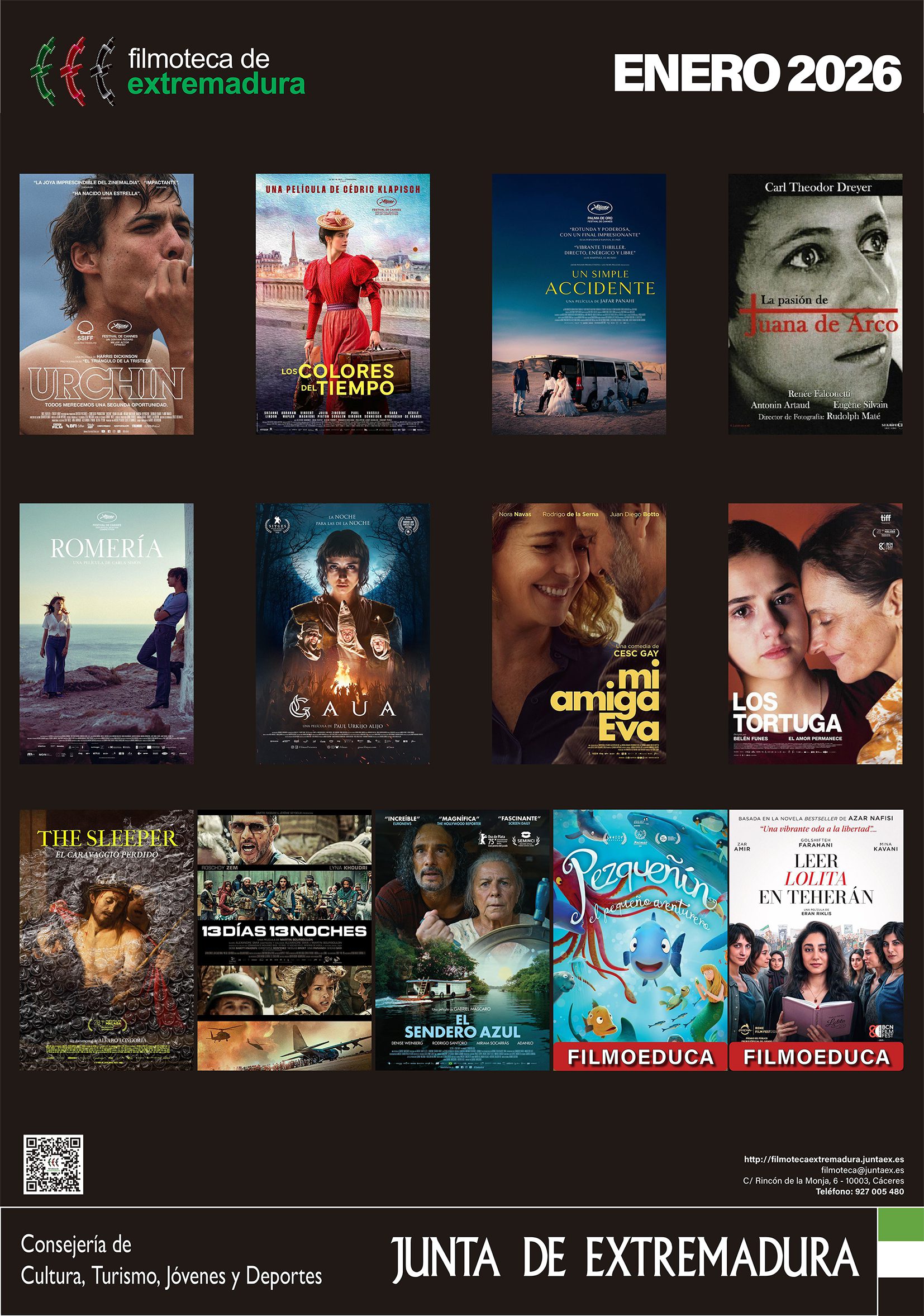 La Filmoteca de Extremadura inaugura 2026 con seis ciclos y trece películas programadas para el mes de enero