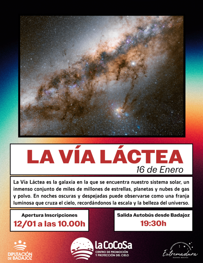 La Diputación de Badajoz propone un viaje por la Vía Láctea en una nueva observación astronómica en La Cocosa