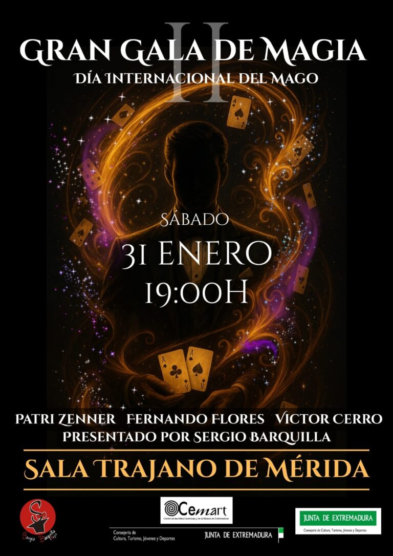 La Sala Trajano celebra el Día Internacional del Mago con una gran gala en la que participarán Víctor Cerro, Patri Zenner, Fernando Flores y Sergio Barquilla