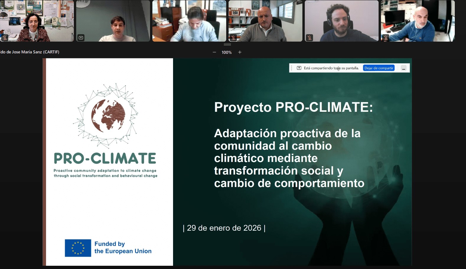 Proyecto PRO-CLIMATE: la Diputación de Badajoz organiza talleres bilaterales de co-creación para avanzar en la adaptación climática y la resiliencia regional