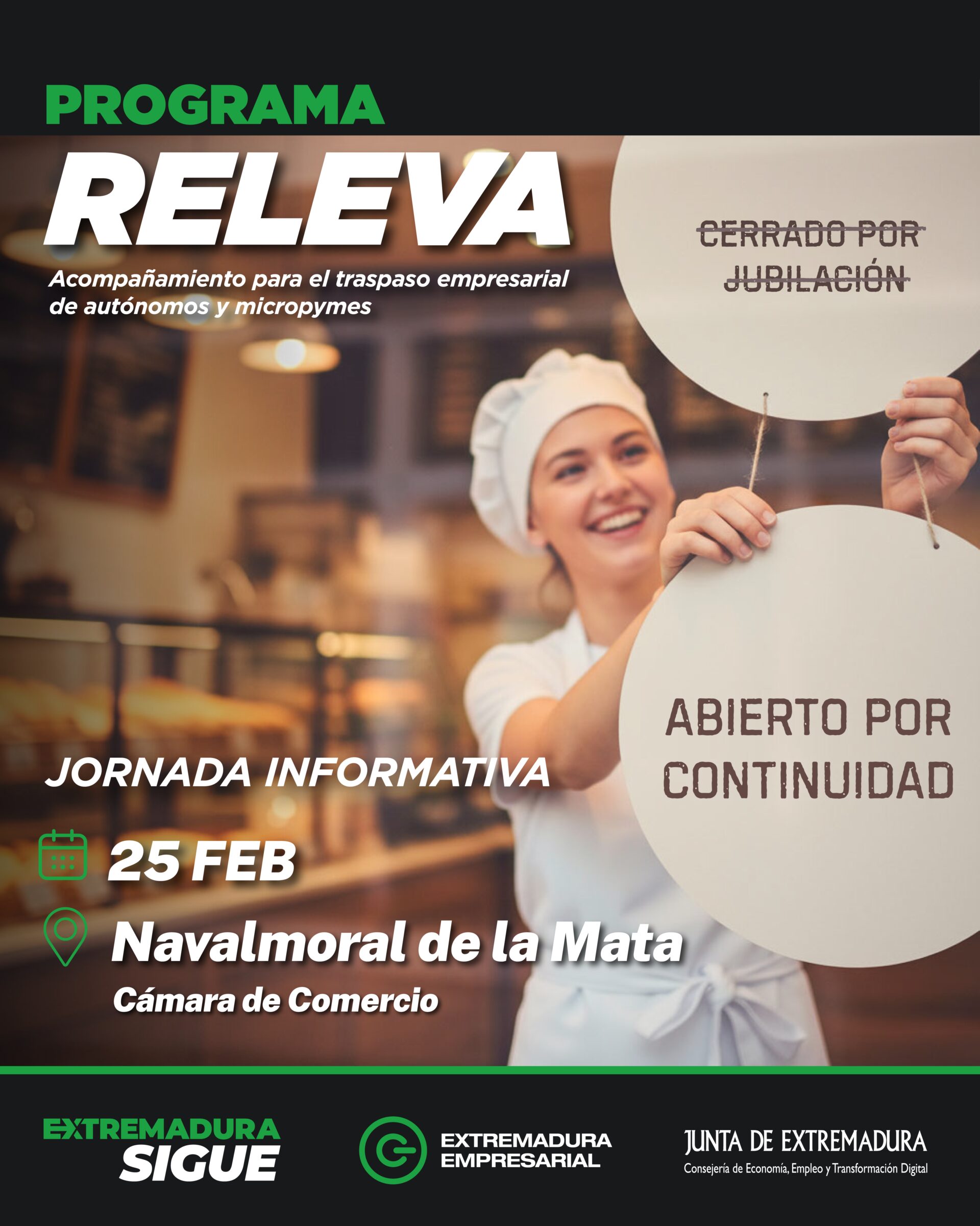 Navalmoral de la Mata acoge una jornada informativa del programa Releva para favorecer la continuidad empresarial