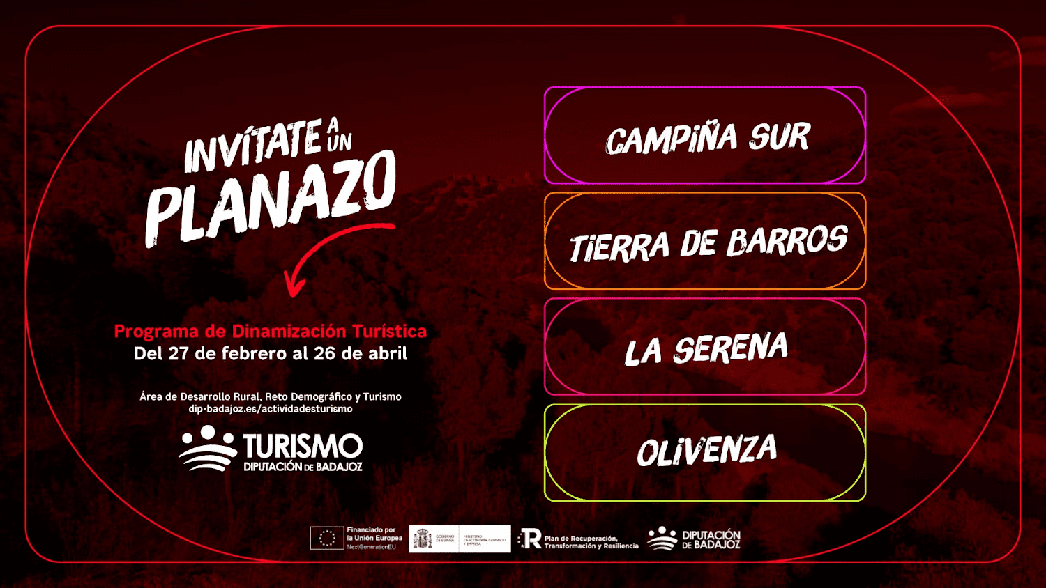 La Diputación de Badajoz organiza 55 actividades turísticas en 4 comarcas en el marco de los Planes de Sostenibilidad Turística Next GenerationEU