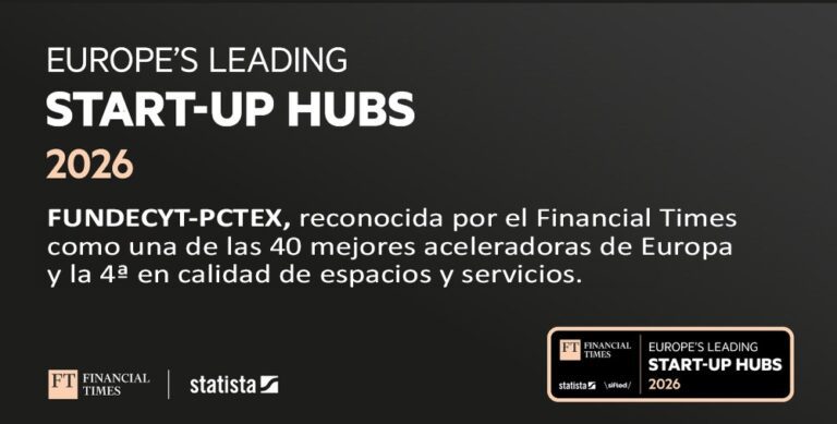 FUNDECYT-PCTEX es reconocida por el ‘Financial Times’ como una de las 40 mejores aceleradoras de Europa y la 2ª mejor valorada de España