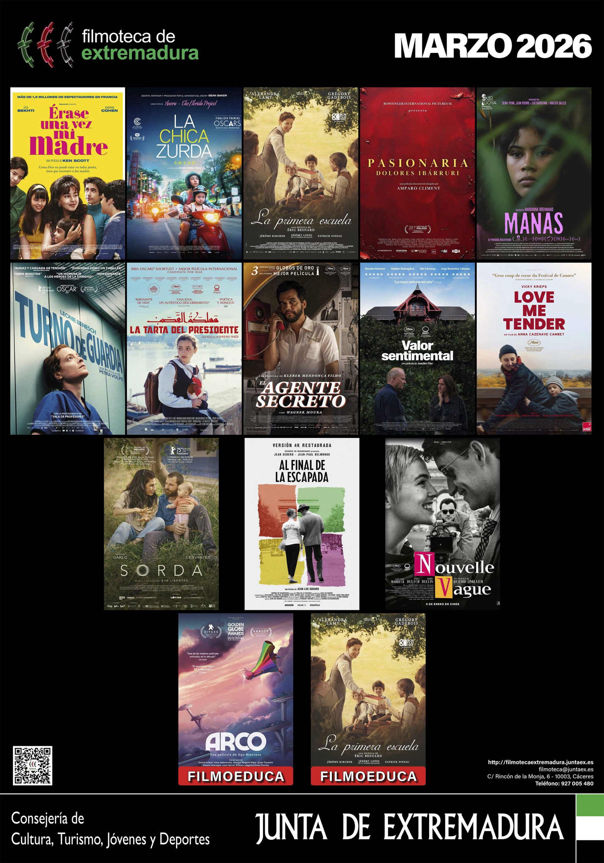 La Filmoteca de Extremadura programa en marzo seis ciclos y catorce películas con el foco en la mujer como protagonista y creadora