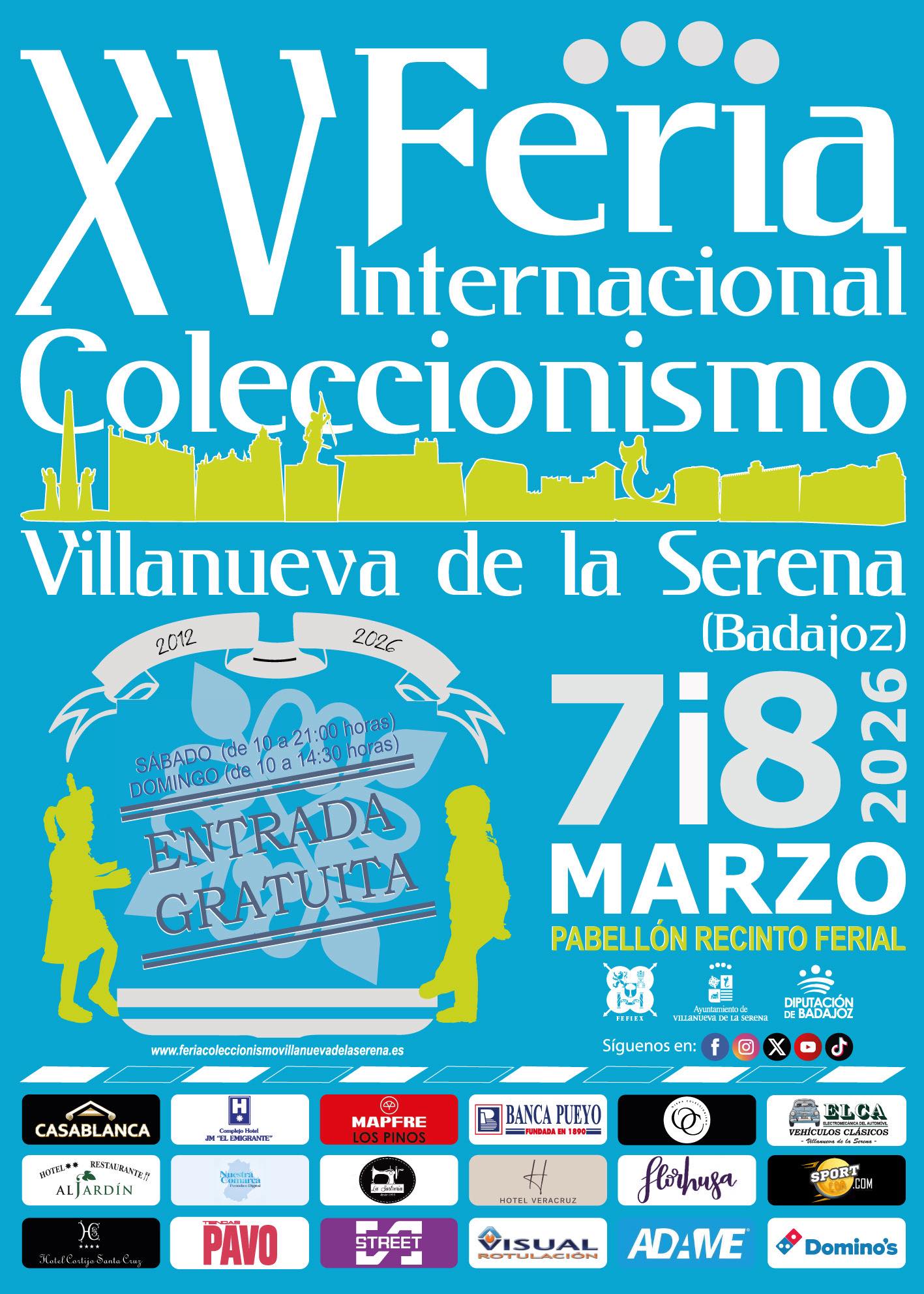 La Diputación de Badajoz colabora con la Feria del Coleccionismo de Villanueva de la Serena