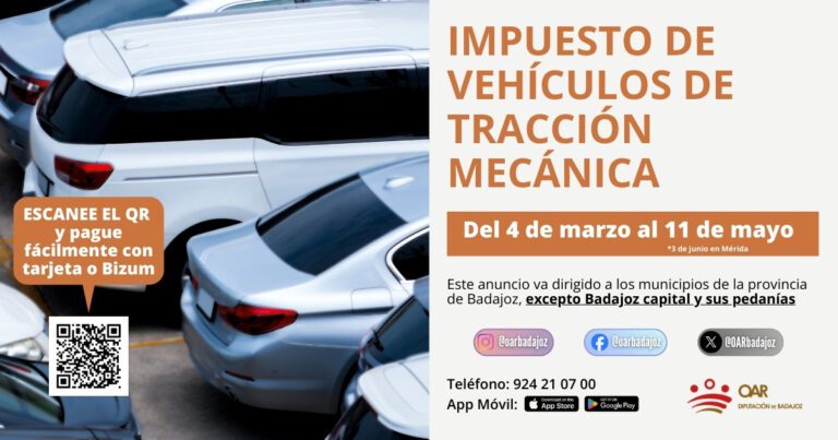 Abierto el periodo voluntario de pago del Impuesto sobre Vehículos de Tracción Mecánica (IVTM)