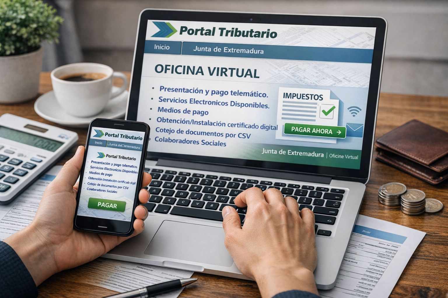 El 45% del pago de tributos cedidos ya se hace de forma telemática en Extremadura a través de la Oficina Virtual Tributaria