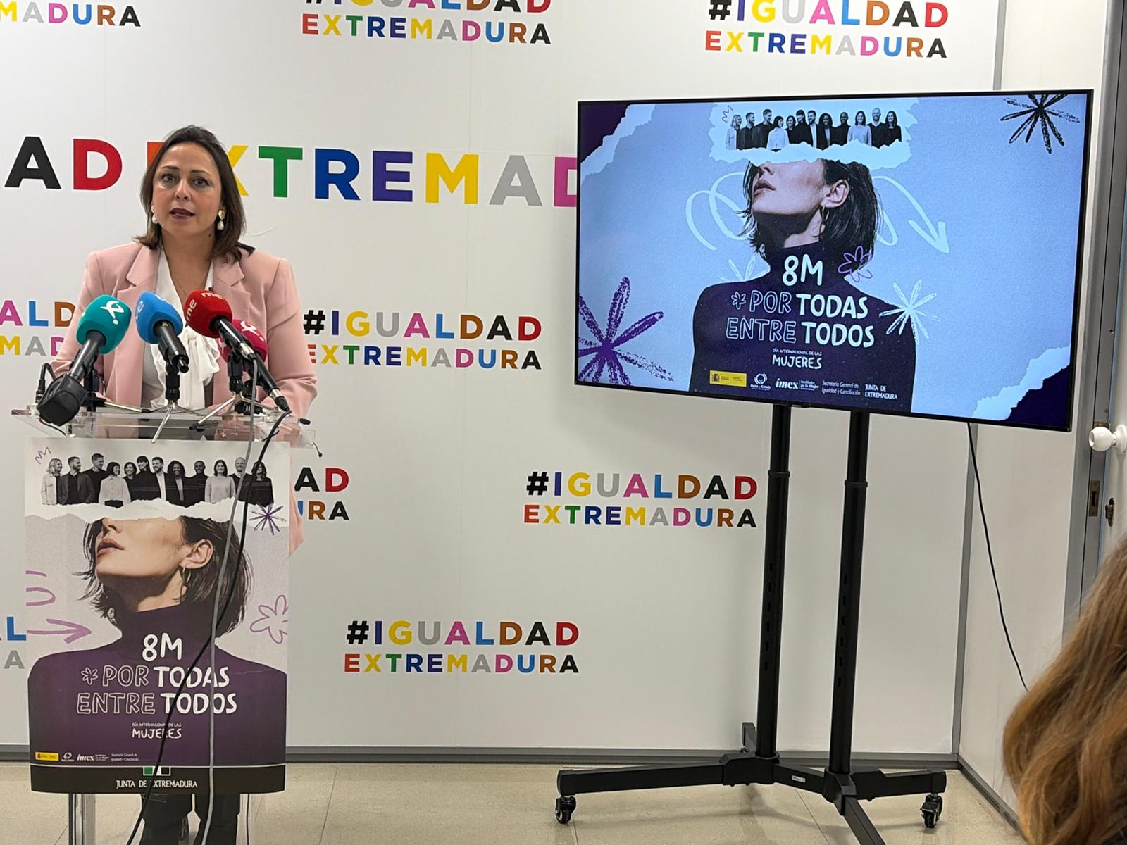 ‘Por todas, entre todos’: la campaña por el 8M de la Junta de Extremadura llama a la implicación de mujeres y hombres para lograr la plena igualdad