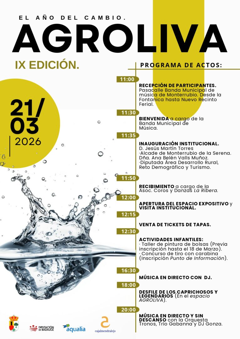 Monterrubio de la Serena celebra el “oro líquido” con la IX Feria Expositora Agroliva