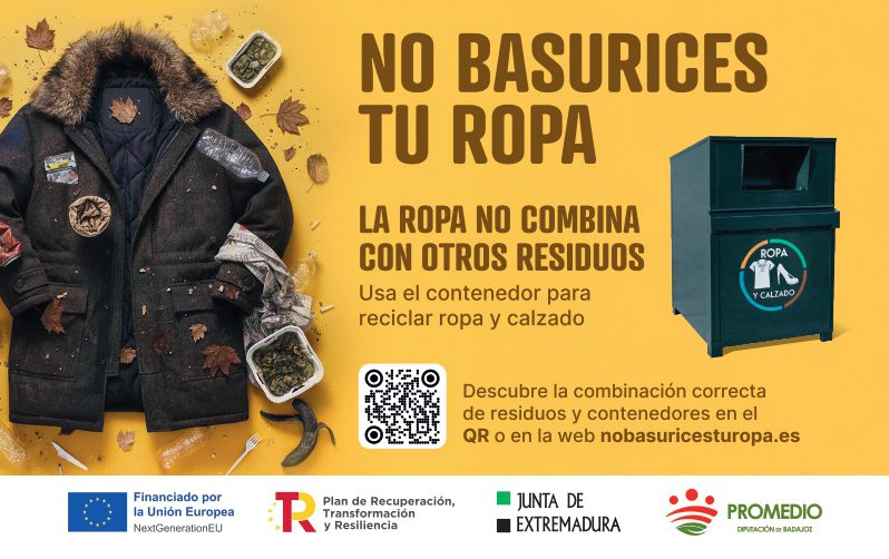 ´No basurices tu ropa´, la campaña para concienciar sobre el reciclaje de los residuos textiles en la provincia de Badajoz