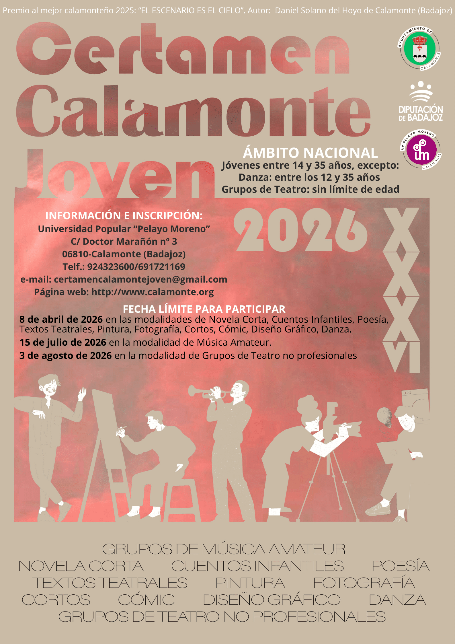 El XXXVI Certamen ´Calamonte Joven 2026´ comienza a calentar motores