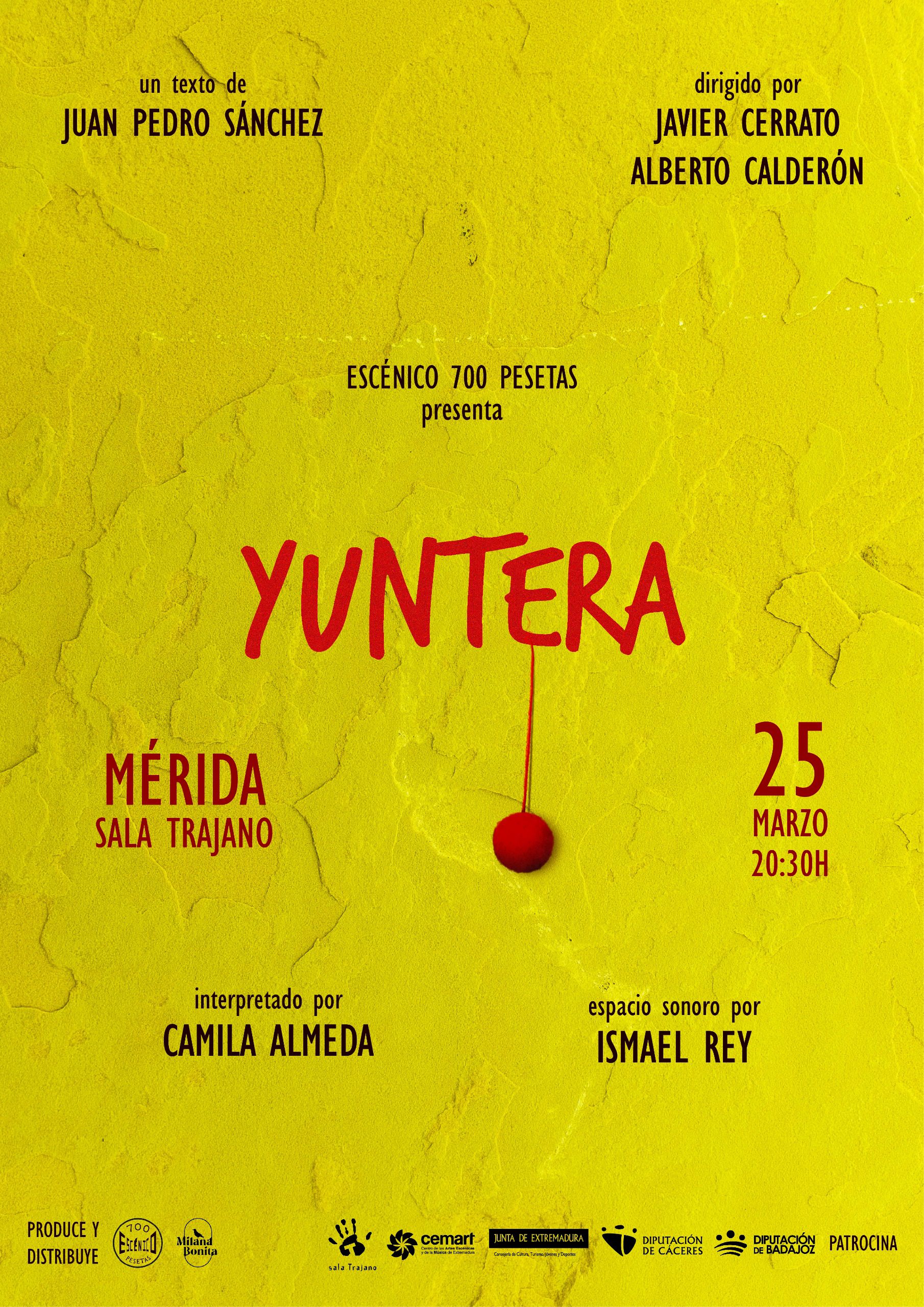La Sala Trajano programa ‘Yuntera’ este miércoles y ‘La huella’ el viernes 27 de marzo, Día Mundial del Teatro