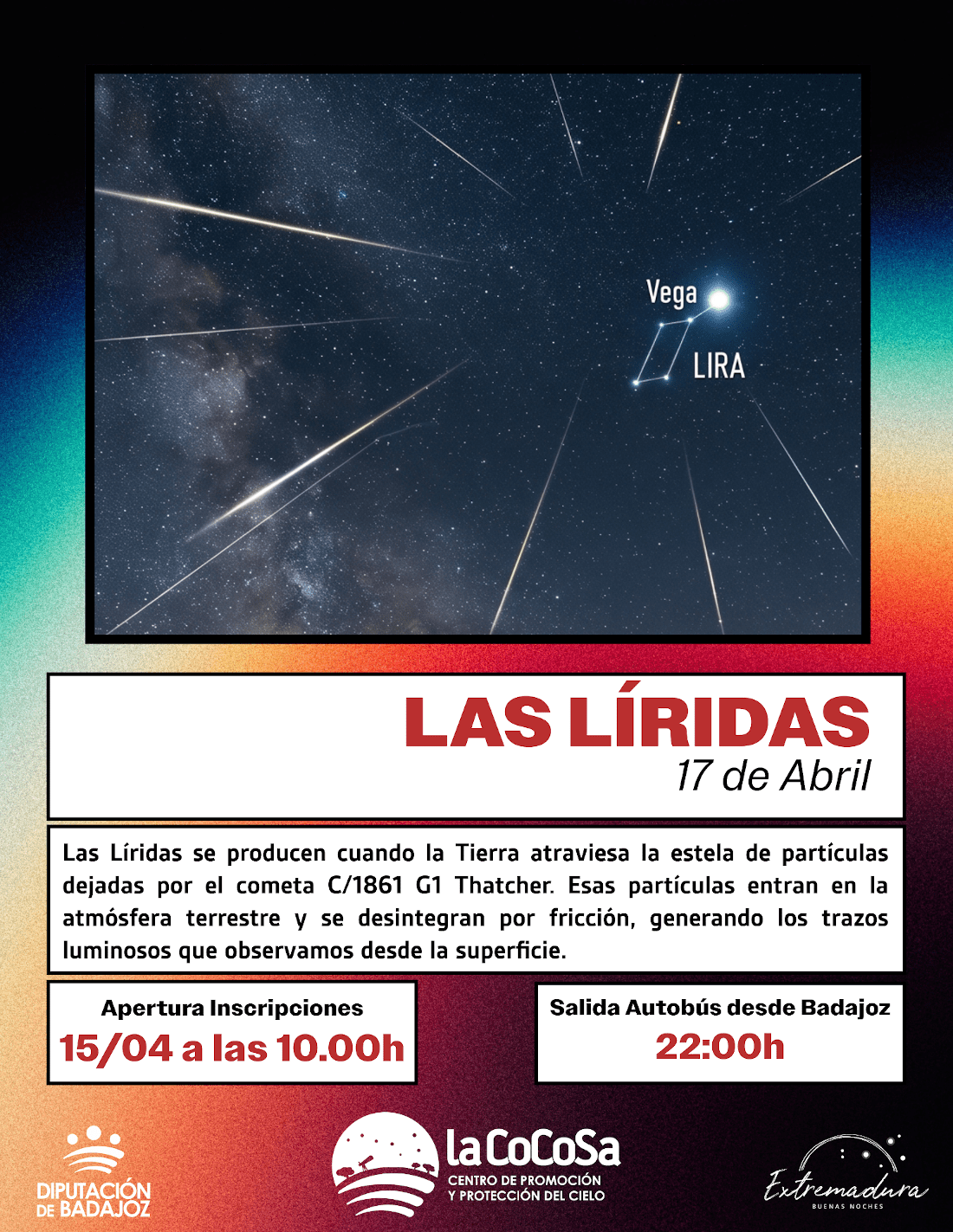 Las líridas serán las protagonistas de la nueva observación astronómica del CPPC La Cocosa