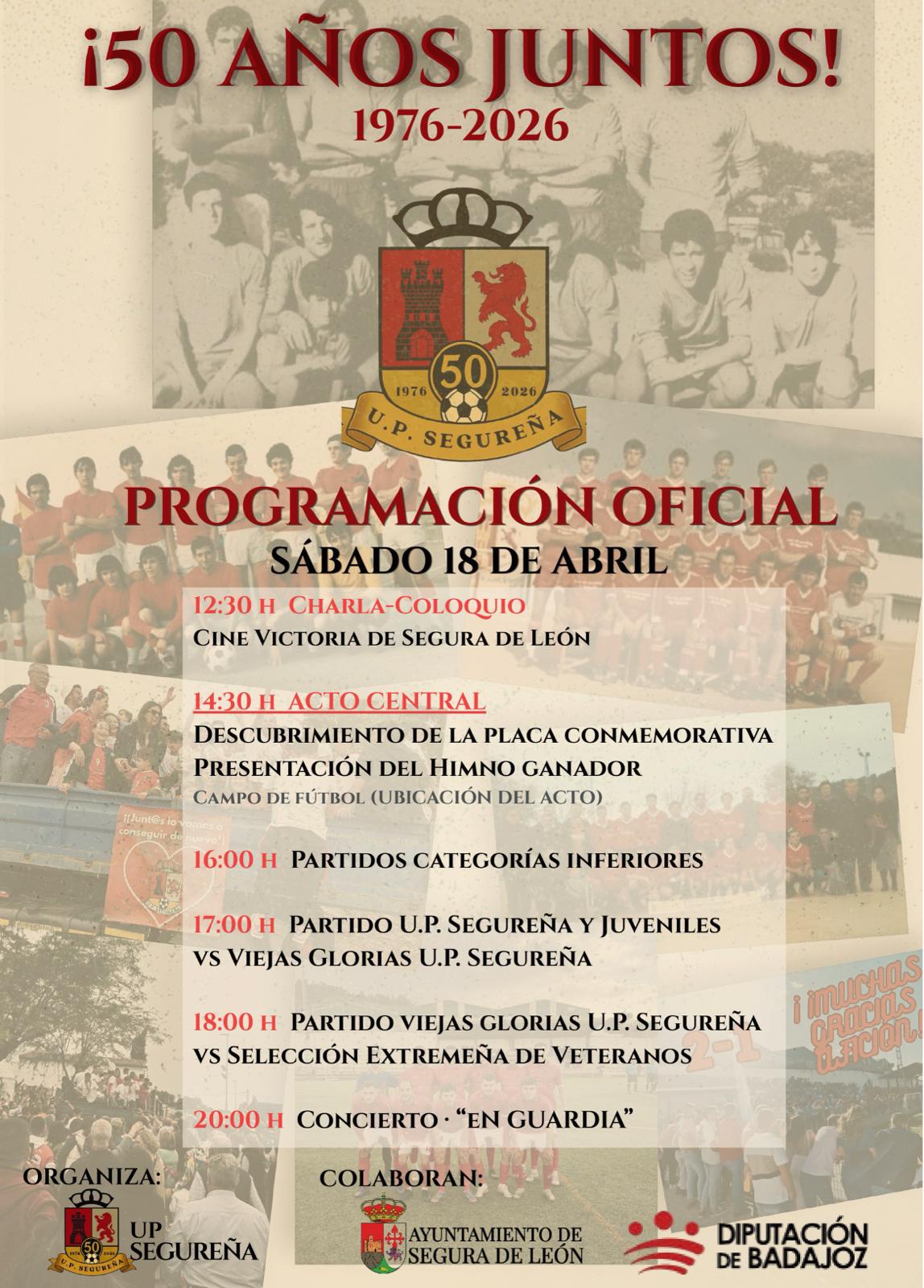 Segura de León se vuelca con el 50 aniversario de la  U.P. Segureña