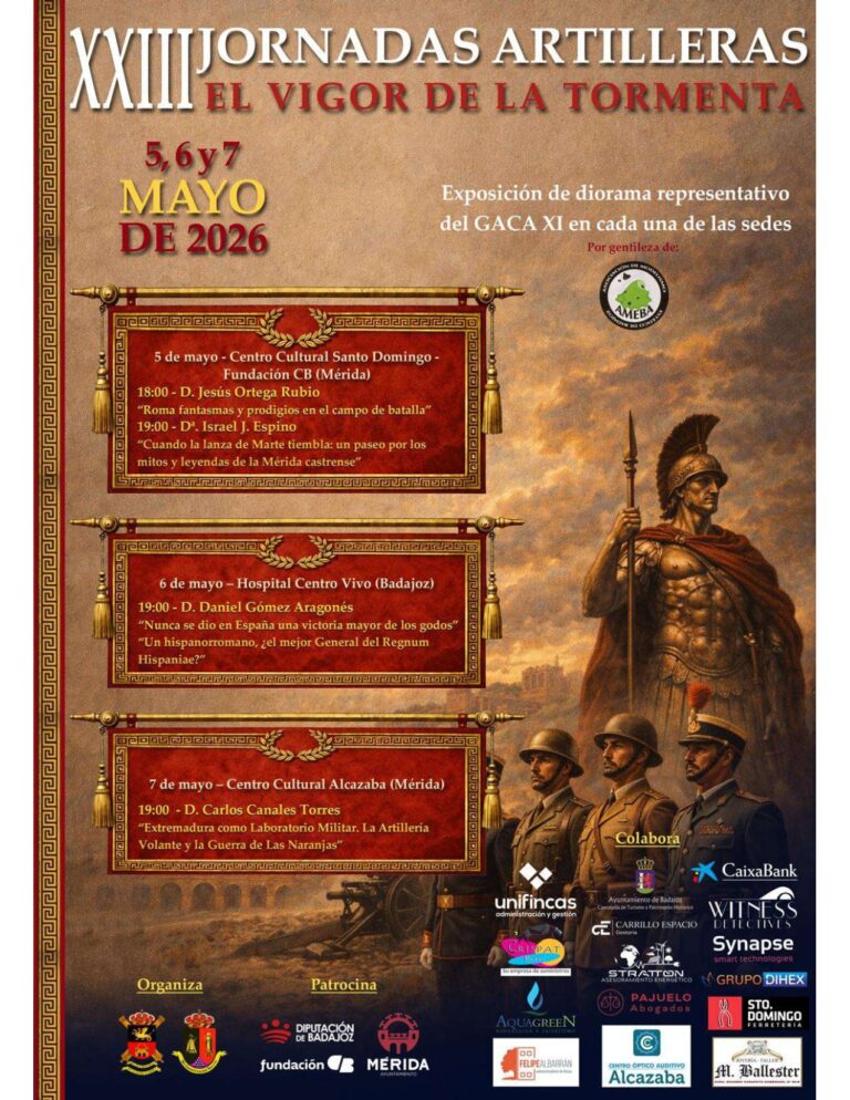 La Diputación de Badajoz patrocina las XXIII Jornadas Artilleras con El Hospital Centro Vivo como sede de nuevo