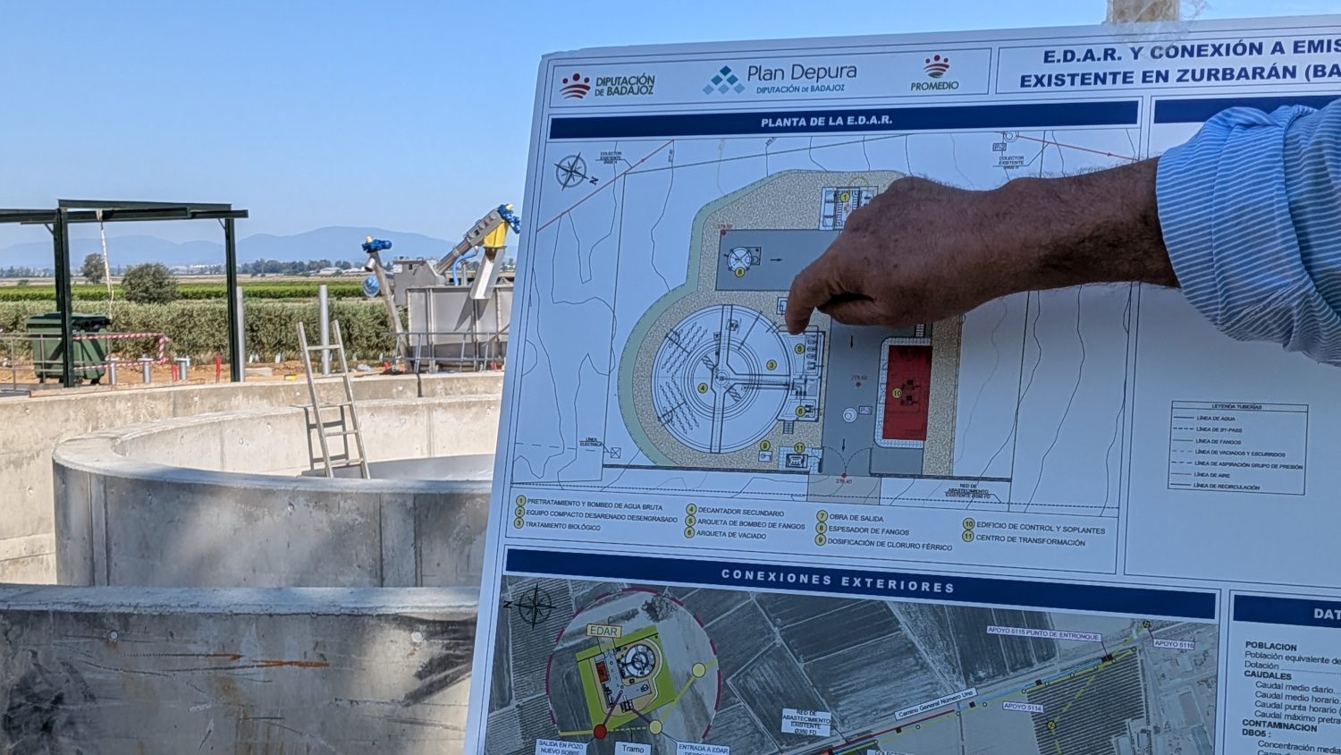 La depuradora de Zurbarán avanza en su construcción para entrar en funcionamiento este mismo año