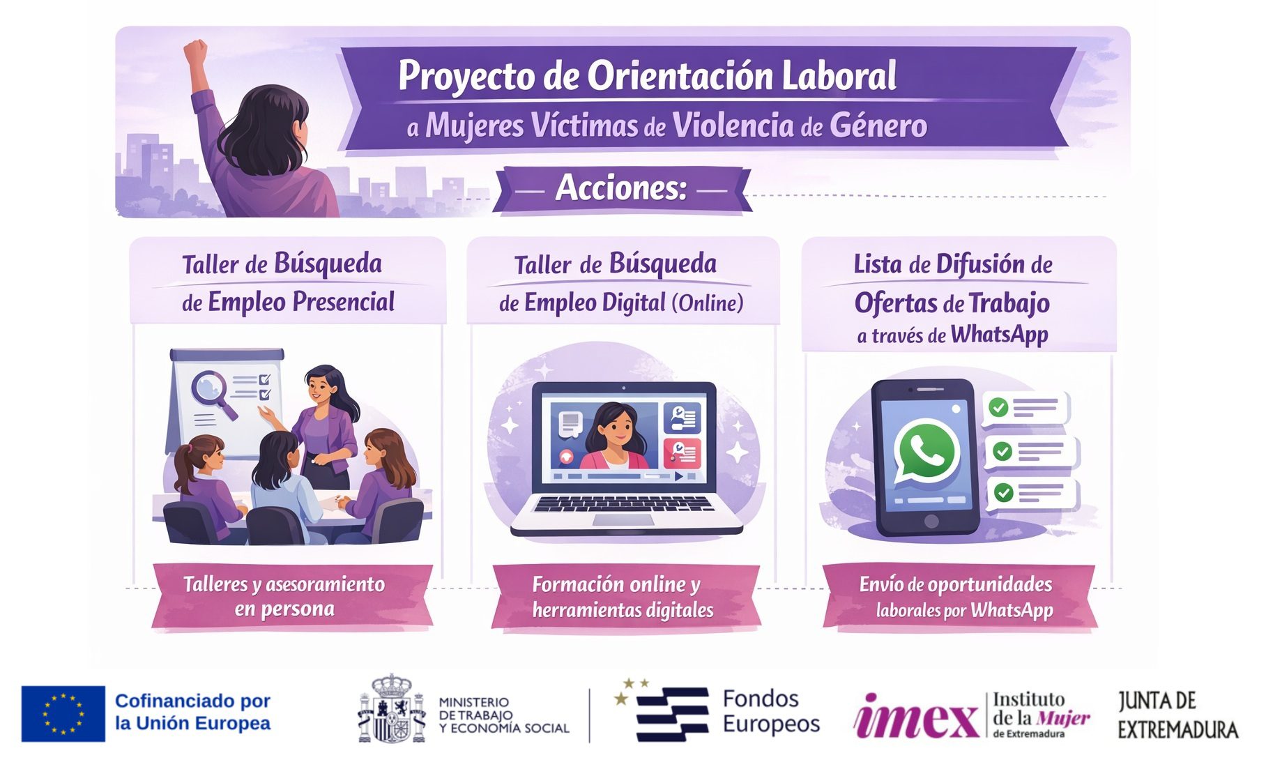 El IMEX lleva a cabo un proyecto de inserción sociolaboral para mujeres víctimas de violencia de género