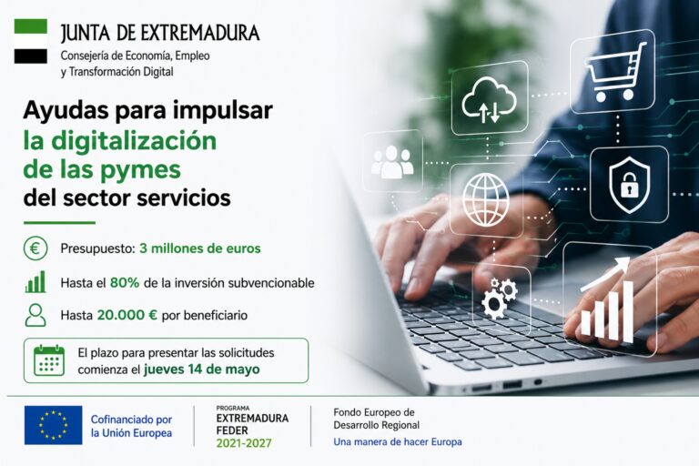 La Junta de Extremadura destina tres millones de euros a una nueva convocatoria de ayudas para impulsar la digitalización de las pymes del sector servicios