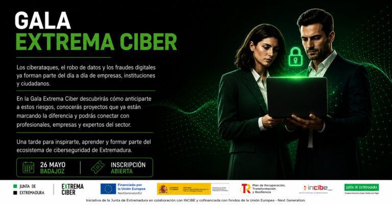 La Gala Extrema Ciber reunirá en Badajoz el próximo 26 de mayo al ecosistema regional de innovación y ciberseguridad