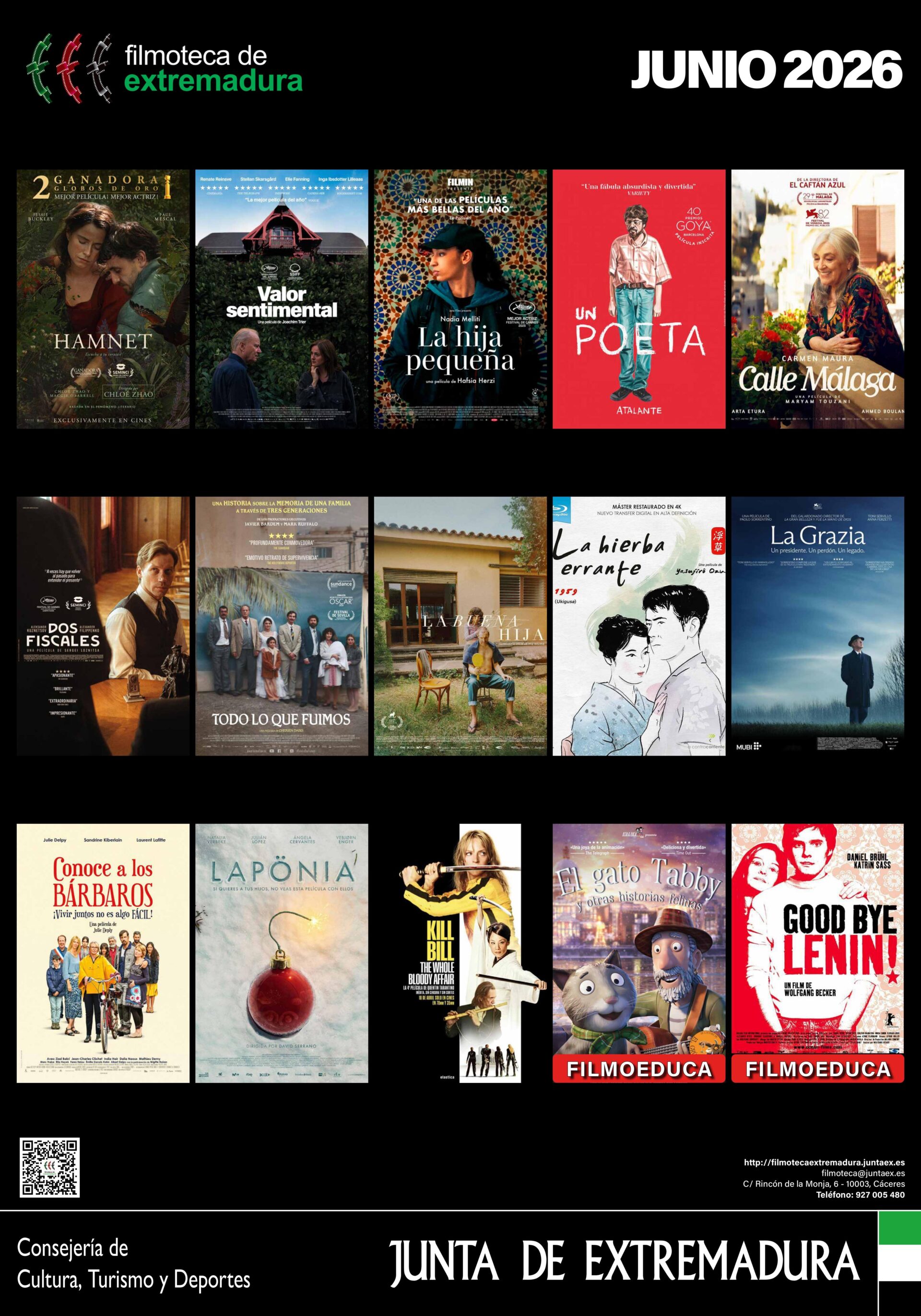 La Filmoteca de Extremadura proyectará quince películas enmarcadas en seis ciclos durante el mes de junio