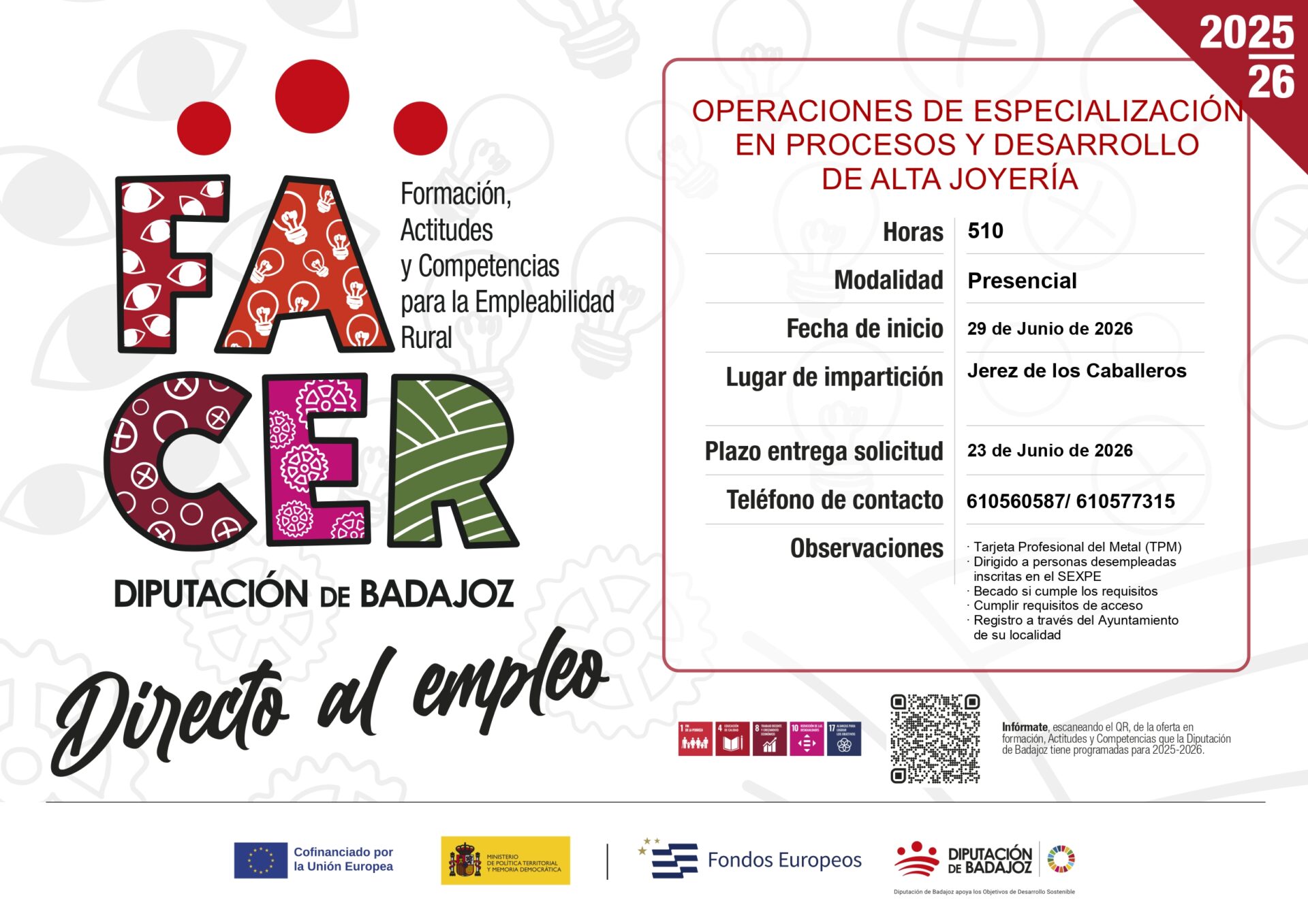 La alta joyería se abre camino en la provincia con una formación gratuita a través del Proyecto FACER