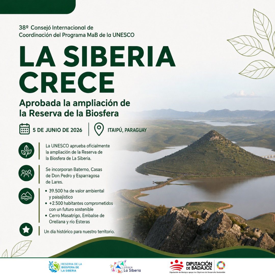 La UNESCO aprueba la ampliación de la Reserva de la Biosfera de La Siberia incorporando tres nuevos municipios