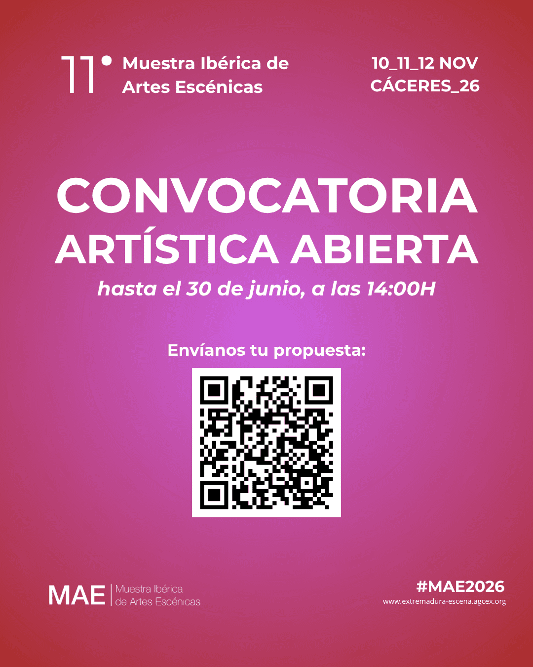 Últimos días para presentar propuestas artísticas a la XI edición de la Muestra Ibérica de Artes Escénicas (MAE26)