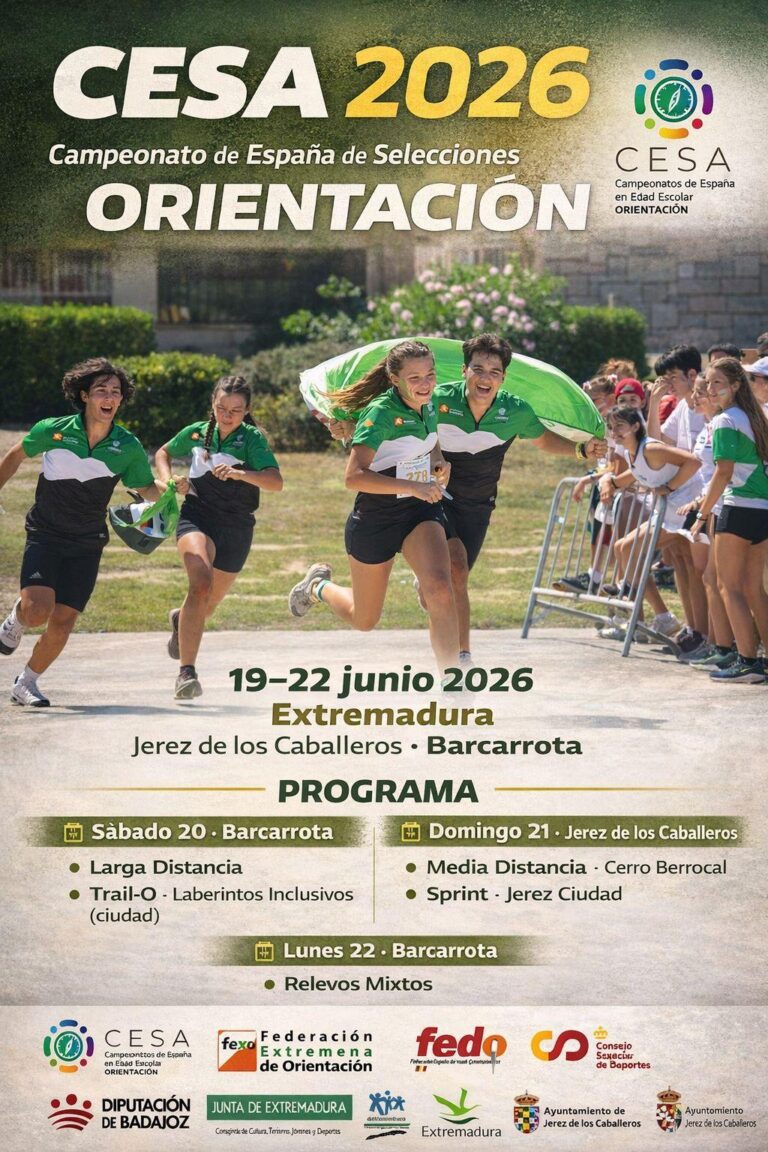Jerez de los Caballeros y Barcarrota acogen el Campeonato de España de Selecciones de Orientación en Edad Escolar